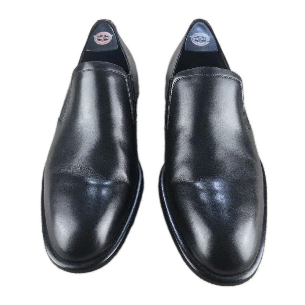 Bruno Magli Beltram Dress Shoes Loafers Men Sz 10.5M Black Leather Slip-On Italy